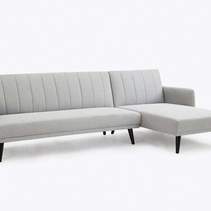 Ethan L Shape Fabric Sofa Bed - Light Grey