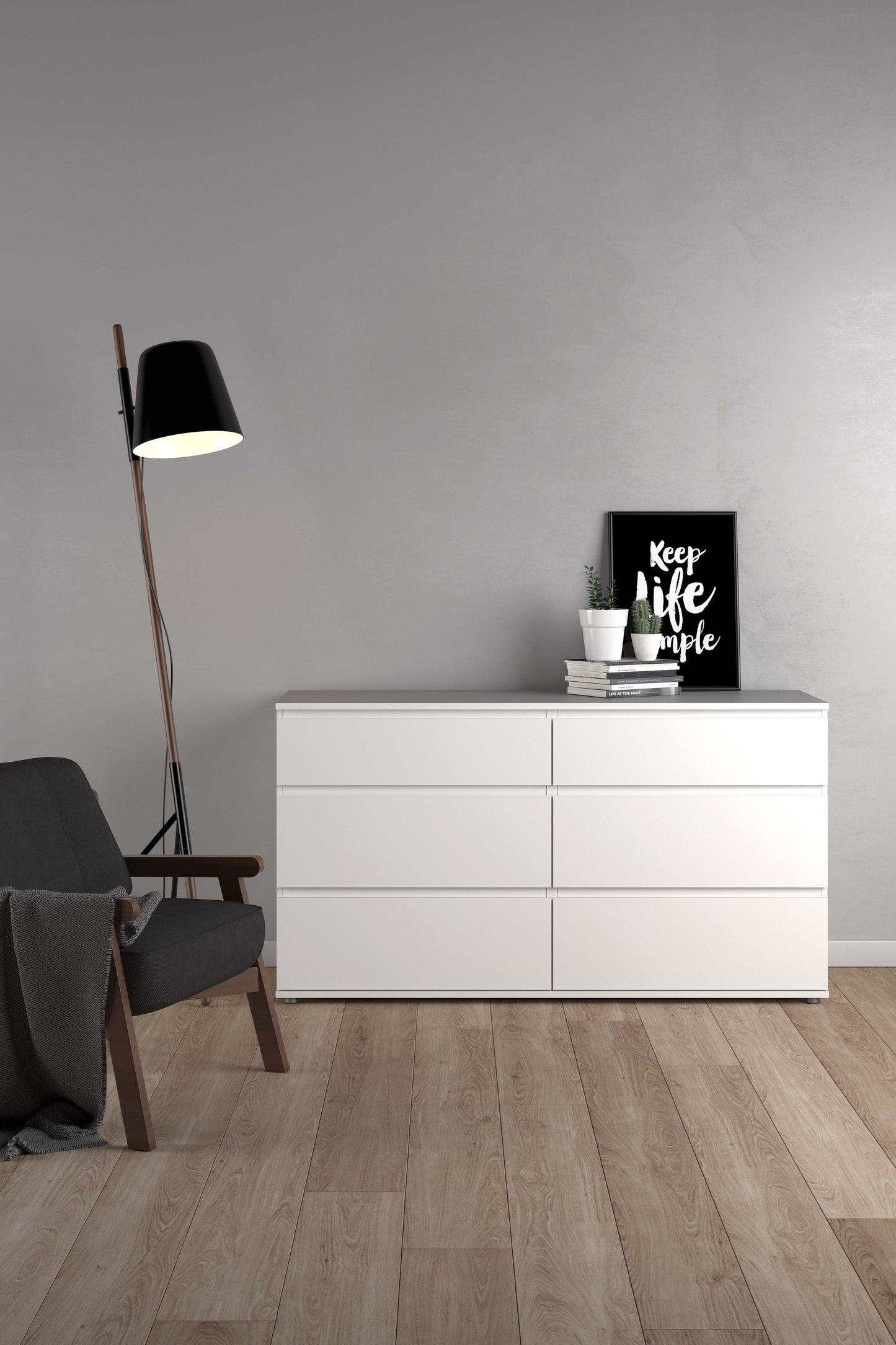 Nova Chest of 6 Drawers- White