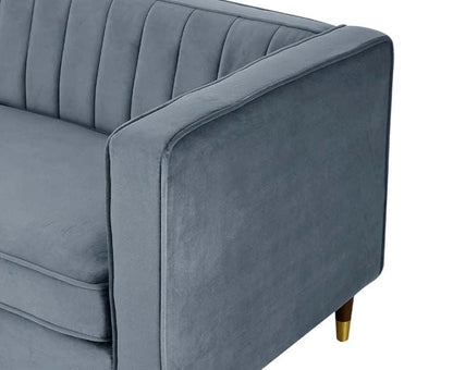 Griffen 2 Seater Fabric Sofa - Grey Velvet