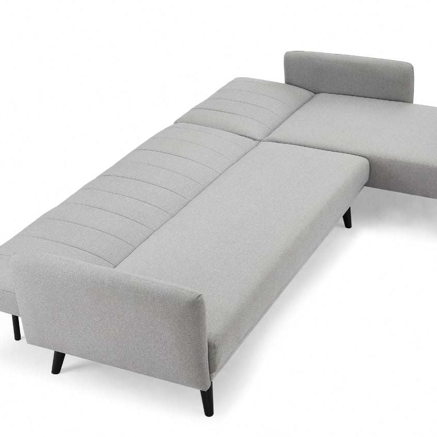 Ethan L Shape Fabric Sofa Bed - Light Grey