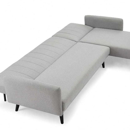 Ethan L Shape Fabric Sofa Bed - Light Grey