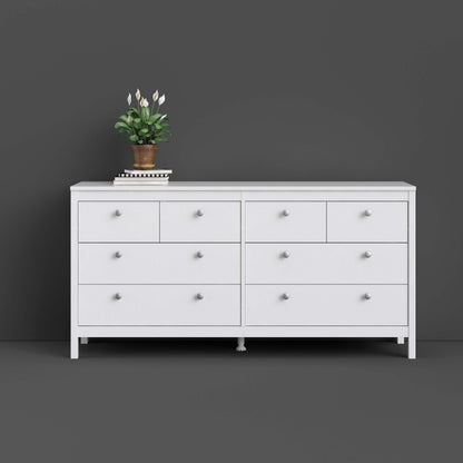 Madrid Double Dresser 4+4 Drawers - White