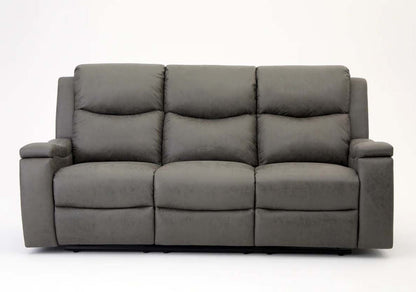 Jackson Faux Leather 3 Seater Recliner - Grey