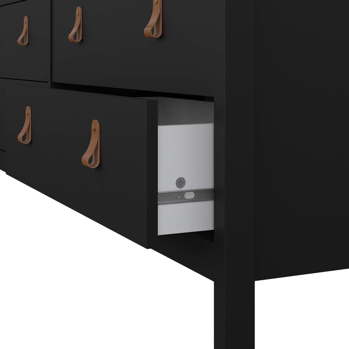 Madrid Double Dresser 4+4 Drawers - Black