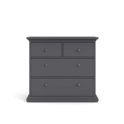Paris Chest of 4 Drawers - Grey