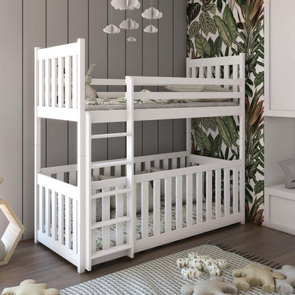 Cris Bunk Bed with Cot Bed - White Matt