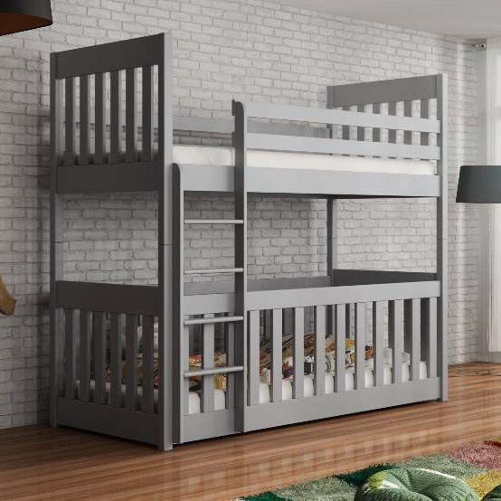 Cris Bunk Bed with Cot Bed - Grey Matt