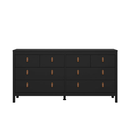 Madrid Double Dresser 4+4 Drawers - Black
