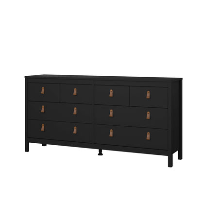 Madrid Double Dresser 4+4 Drawers - Black