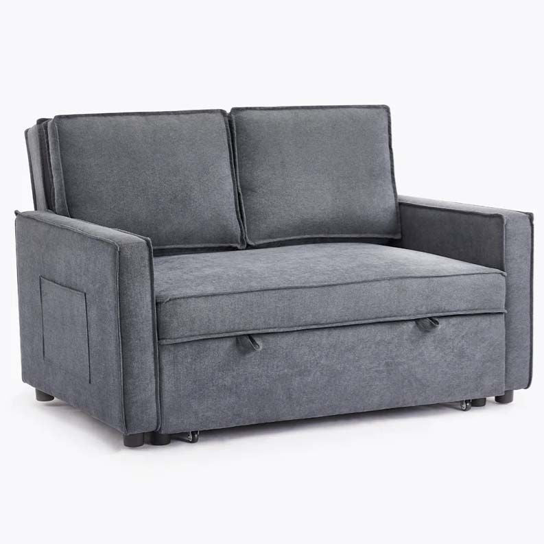 Sandhurst 2 Seater Linen Fabric Pull Out Sofa Bed - Dark Grey