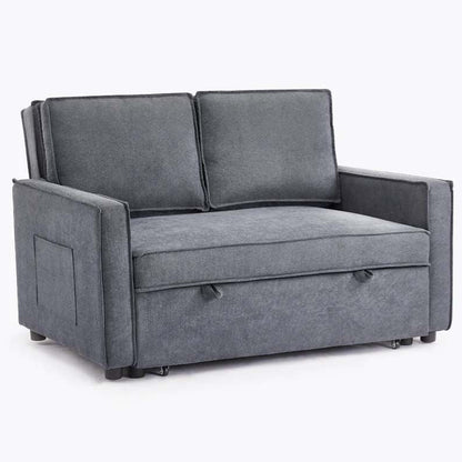 Sandhurst 2 Seater Linen Fabric Pull Out Sofa Bed - Dark Grey