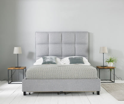 Palma King Bed with Pull Out Drawer - Grey