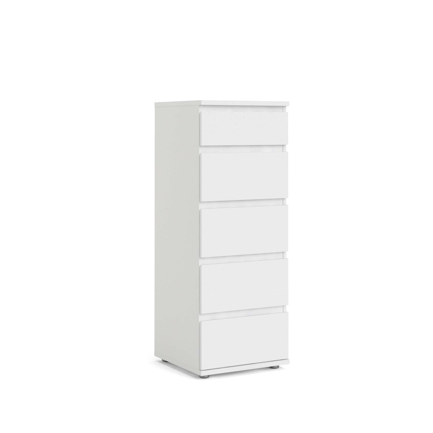 Nova Narrow Chest of 5 Drawers- White