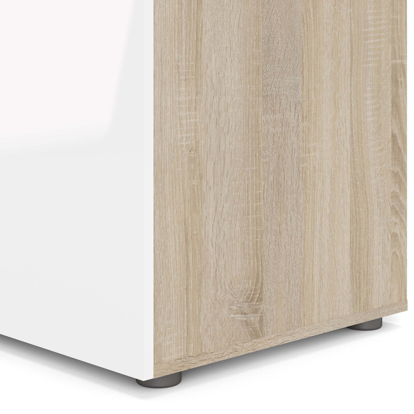 Pepe Wardrobe with 3 Doors - Oak effect with white high gloss
