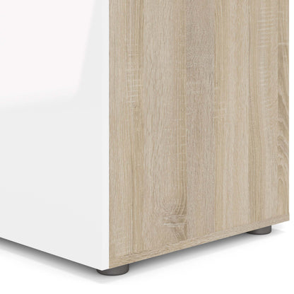 Pepe Wardrobe with 3 Doors - Oak effect with white high gloss