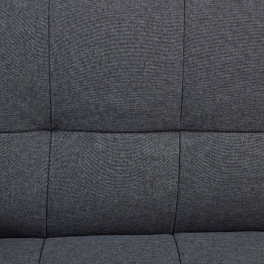 Helena 3 Seater Fabric Sofa Bed - Grey with chrome legs