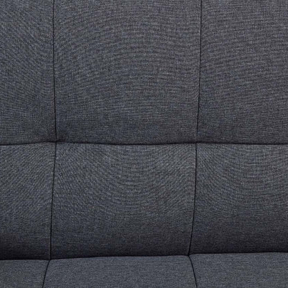 Helena 3 Seater Fabric Sofa Bed - Grey with chrome legs