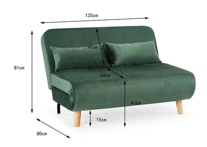 Lawson Double Futon Sofa Bed - Green Velvet