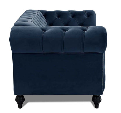 Emma Velvet 2 Seater Fabric Sofa - Midnight Blue