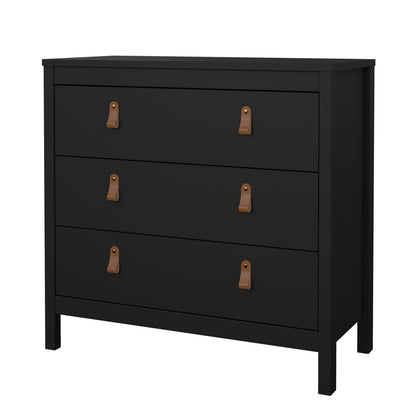 Madrid 3 Drawer Chest - Black