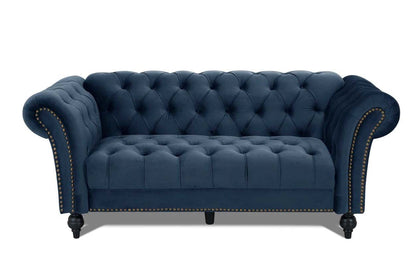 Emma Velvet 3+2 Seater Fabric Sofa - Midnight Blue