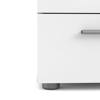 Pepe Chest of 5 Drawers - Oak with white high gloss