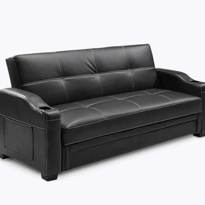 Dakota Faux Leather Storage Sofa Bed Recliner - Black