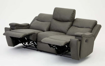 Jackson Faux Leather 3 Seater Recliner - Grey