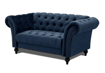 Emma Velvet 2 Seater Fabric Sofa - Midnight Blue