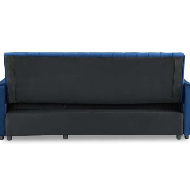 Anglia 3 Seater Storage Sofa Bed - Blue Velvet