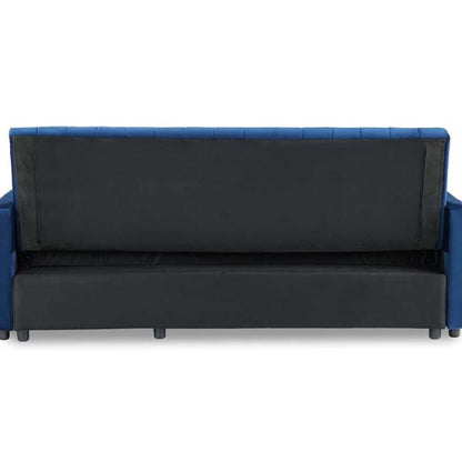 Anglia 3 Seater Storage Sofa Bed - Blue Velvet