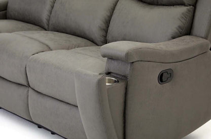 Jackson Faux Leather 3 Seater Recliner - Grey