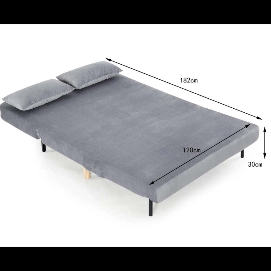Lawson Double Futon Sofa Bed - Grey Velvet