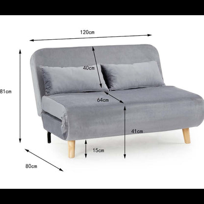 Lawson Double Futon Sofa Bed - Grey Velvet