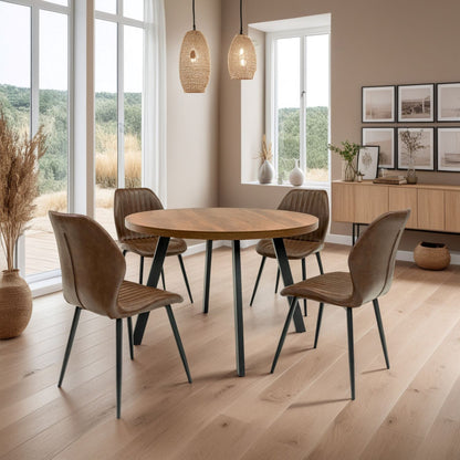 Pegasus Bay 1.07m Round Dining Table - Dark Oak