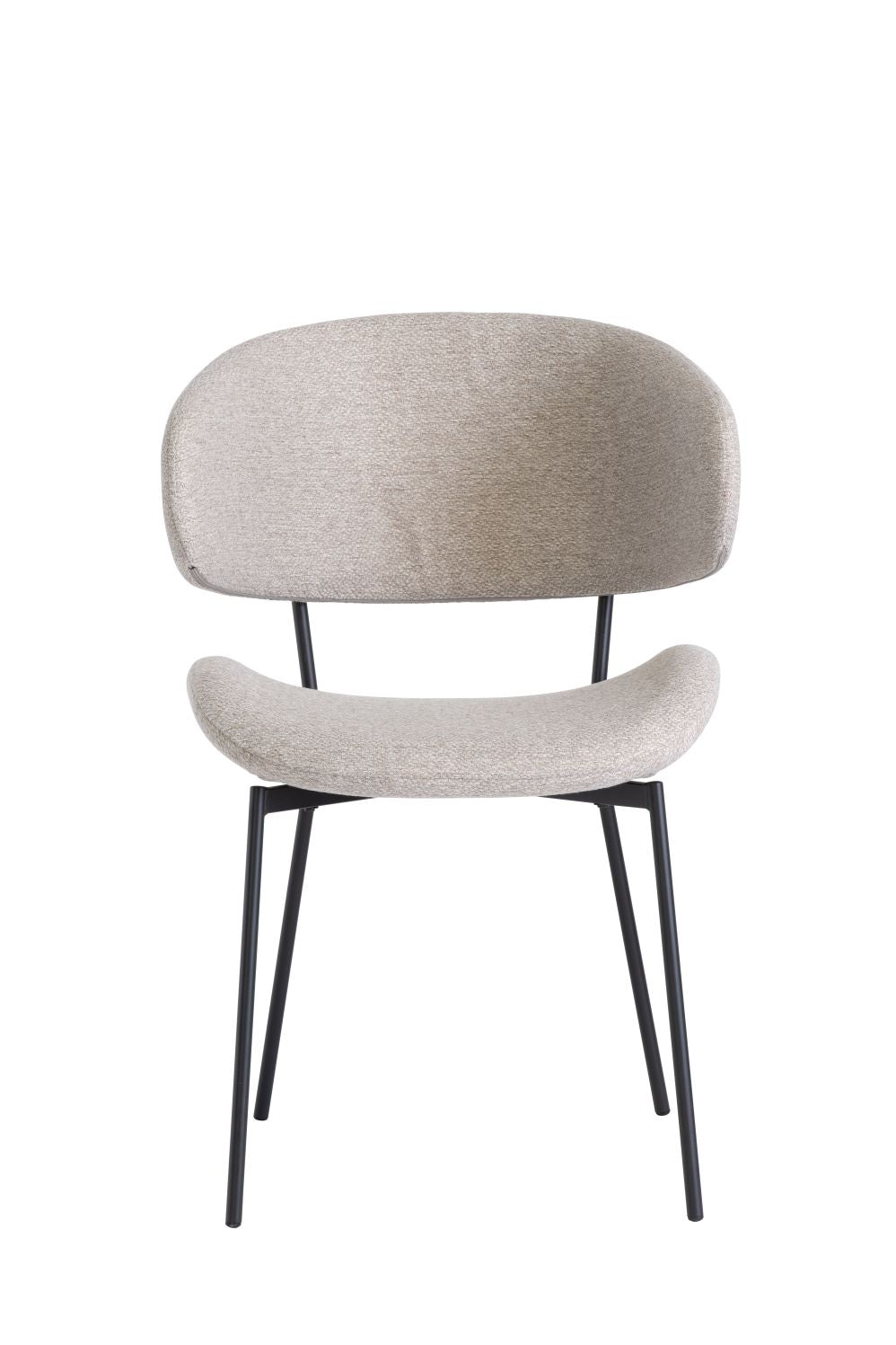 Weninger Dining Chair Set of 2, Linen with Black Leg